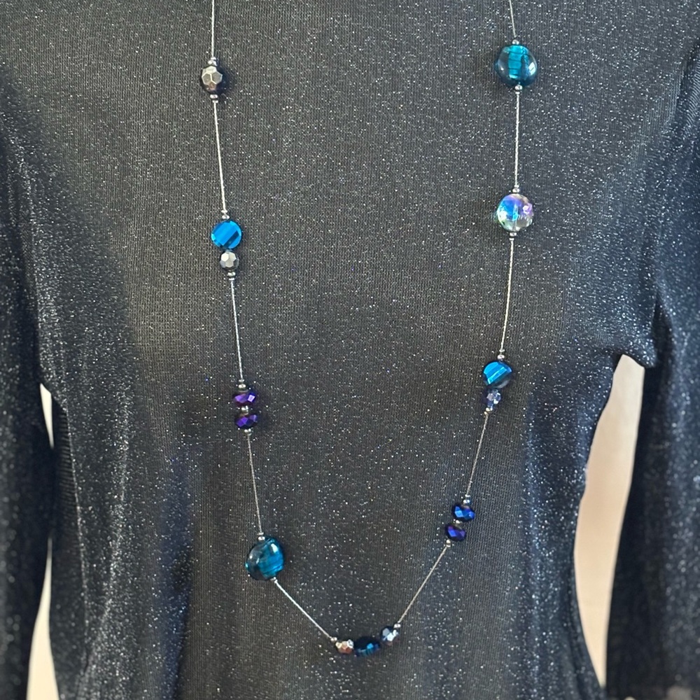 VINTAGE Glass Floating Bead Necklace